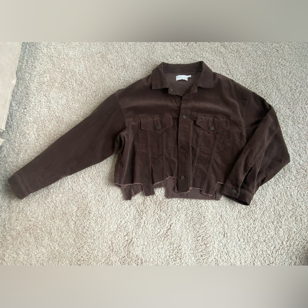 Plum Corduroy Cropped Jacket